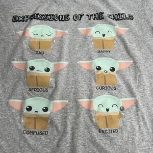 Baby Yoda The Child Tee T-Shirt XL Disney Star Wars Mandalorian Grogu Gray
